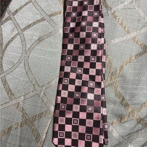 Giorgio Brutini Pink and Black Checkered Tie